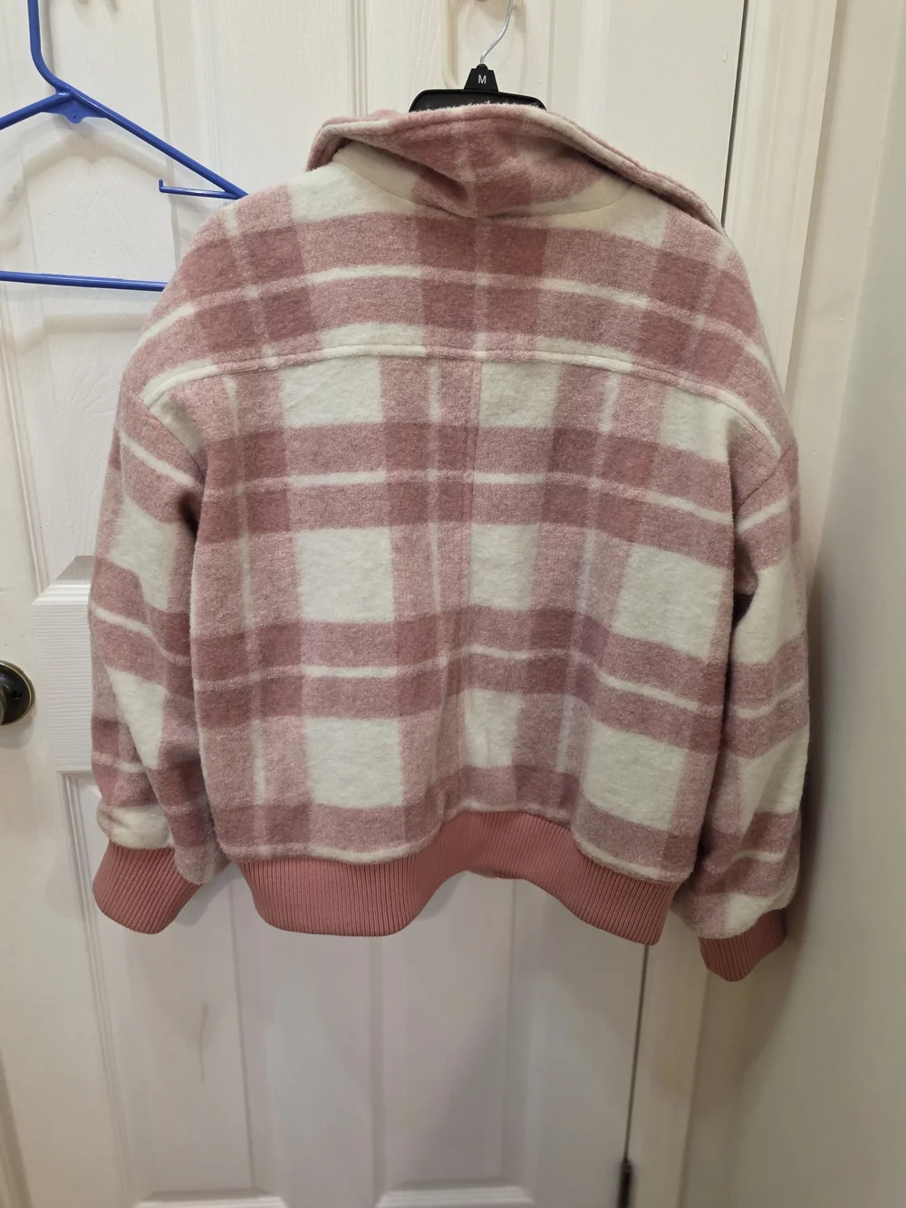 Universal Thread Pink & White Plaid Bomber Jacket